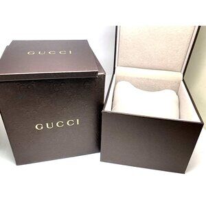 Gucci Watch Box Presentation Brown Cardboard Display Gift Empty With Booklet